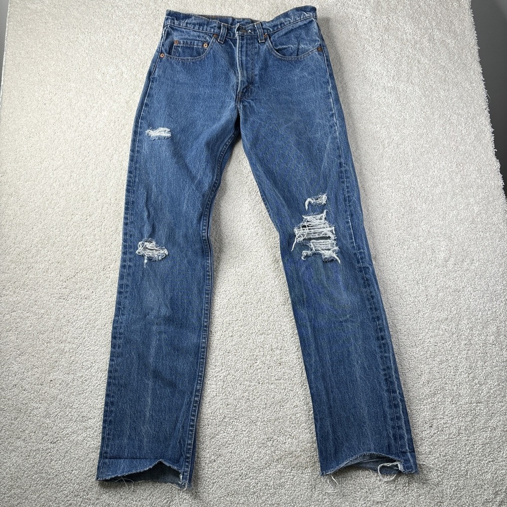 Levis 505‎ 0217 XX Jeans Mens 28x36 (Fits 27x29) USA Made 80s Distressed Vintage
